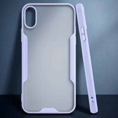 Apple İphone X Kılıf Platin Silikon - Lila