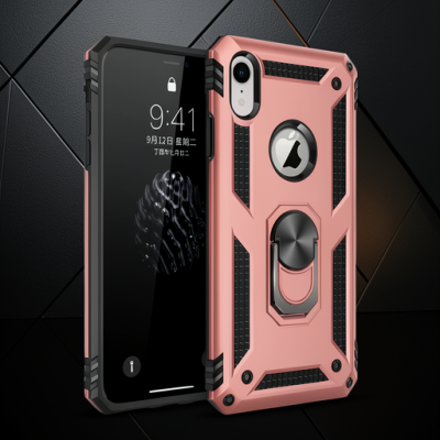 Apple İphone Xr Kılıf Sofya Yüzüklü Silikon Kapak - Rose