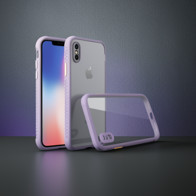 Apple İphone Xs Max Kılıf Miami Şeffaf Silikon - Açık Mor