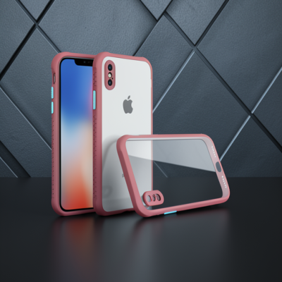 Apple İphone Xs Max Kılıf Miami Şeffaf Silikon - Fuşya