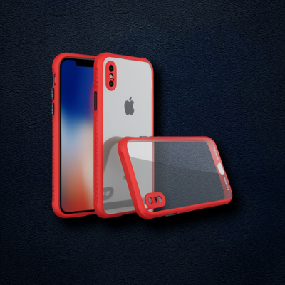 Apple İphone Xs Max Kılıf Miami Şeffaf Silikon - Kırmızı