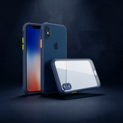 Apple İphone Xs Max Kılıf Miami Şeffaf Silikon - Lacivert
