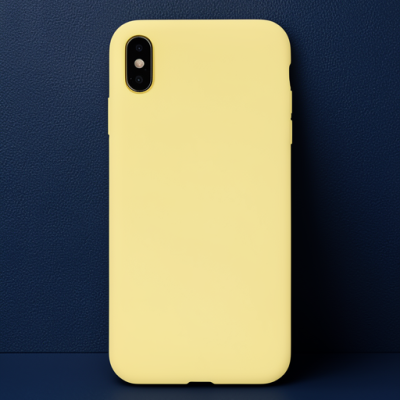 Apple İphone Xs Max Kılıf Nano İçi Kadife Silikon - Mat Sarı