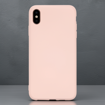 Apple İphone Xs Max Kılıf Nano İçi Kadife Silikon - Pudra