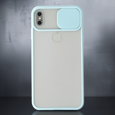 Apple İphone Xs Max Kılıf Palm Buzlu Kamera Sürgülü Silikon - Turkuaz