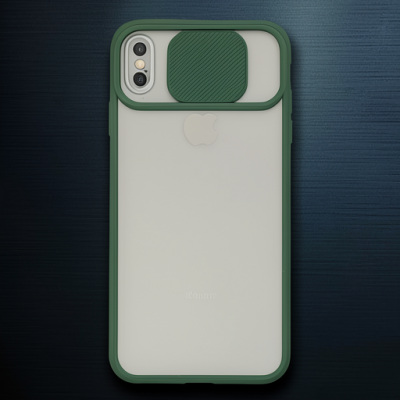 Apple İphone Xs Max Kılıf Palm Buzlu Kamera Sürgülü Silikon - Yeşil