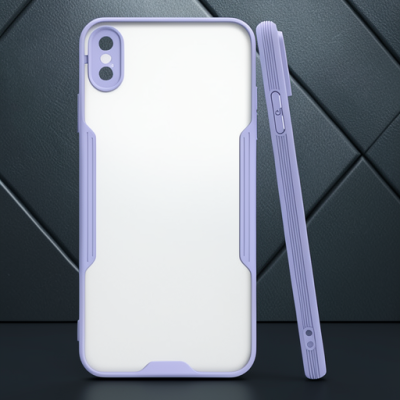 Apple İphone Xs Max Kılıf Platin Silikon - Lila