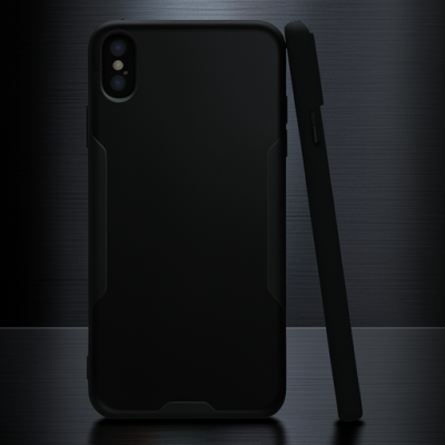 Apple İphone Xs Max Kılıf Platin Silikon - Siyah