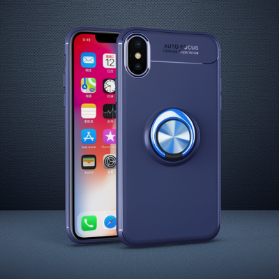 Apple İphone Xs Max Kılıf Range Yüzüklü Silikon - Mavi