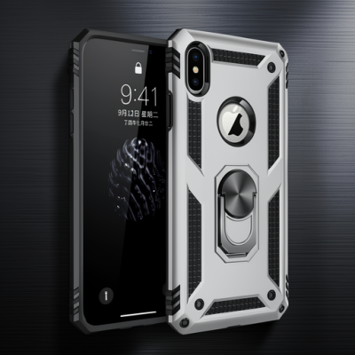 Apple İphone Xs Max Kılıf Sofya Yüzüklü Silikon Kapak - Gümüş