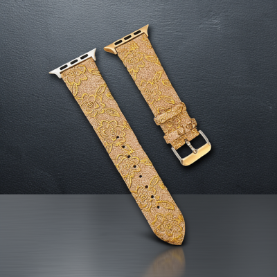 Apple Watch 38mm Creeper Desenli Kordon - Gold
