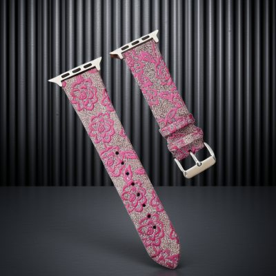 Apple Watch 38mm Creeper Desenli Kordon - Pembe
