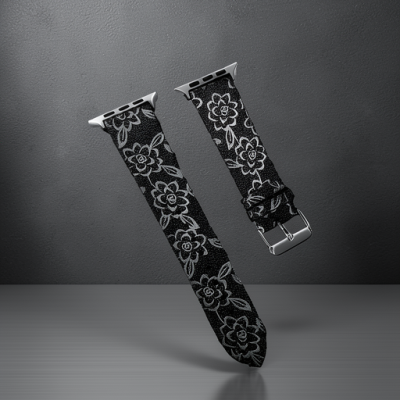 Apple Watch 38mm Creeper Desenli Kordon - Siyah