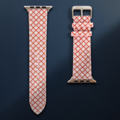 Apple Watch 38mm Karo Motif Kordon - Pembe