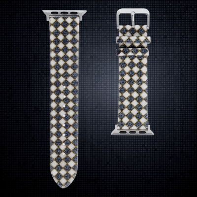 Apple Watch 38mm Karo Motif Kordon - Siyah