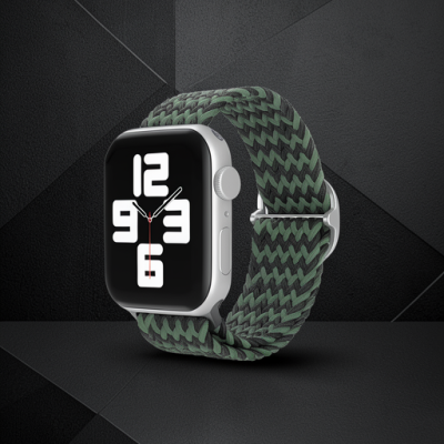 Apple Watch 38mm Kordon - Zigzag Yeşil-siyah