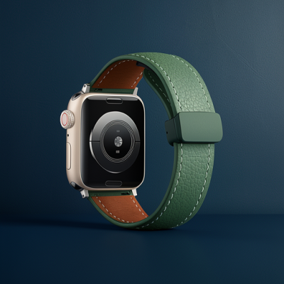 Apple Watch 38mm Kr414 Daks Deri Kordon (saat Değildir) - Koyu Yeşil