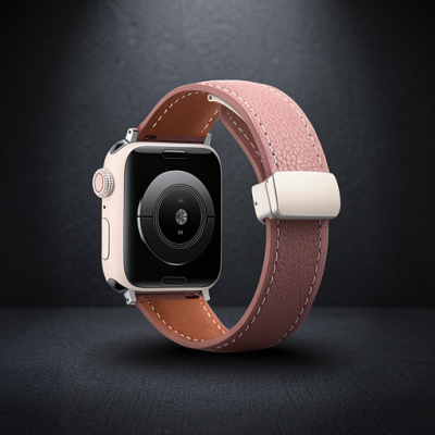 Apple Watch 38mm Kr414 Daks Deri Kordon (saat Değildir) - Pembe