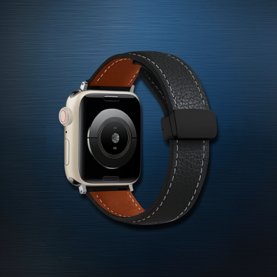 Apple Watch 38mm Kr414 Daks Deri Kordon (saat Değildir) - Siyah