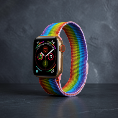 Apple Watch 38mm Metal Mıknatıslı Kordon - Gökkuşağı