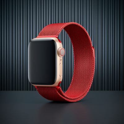 Apple Watch 38mm Metal Mıknatıslı Kordon - Kırmızı