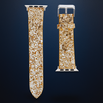 Apple Watch 38mm Ry Taşlı Kordon - Gold