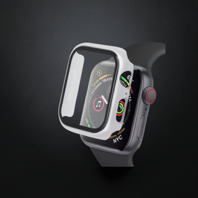 Apple Watch 40mm Camlı Kasa Ekran Koruyucu - Gümüş