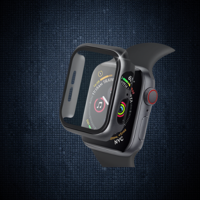Apple Watch 40mm Camlı Kasa Ekran Koruyucu - Siyah