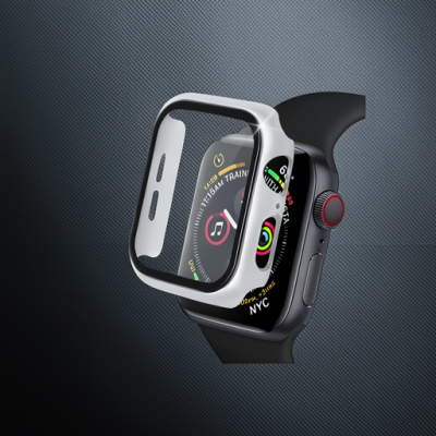 Apple Watch 41mm Camlı Kasa Ekran Koruyucu - Gümüş