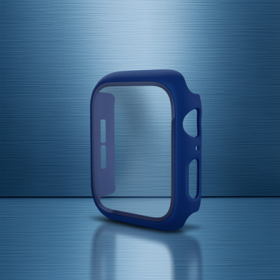 Apple Watch 41mm Camlı Kasa Ekran Koruyucu - Mavi
