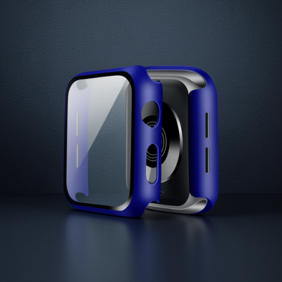 Apple Watch 42mm Camlı Kasa Ekran Koruyucu - Lacivert