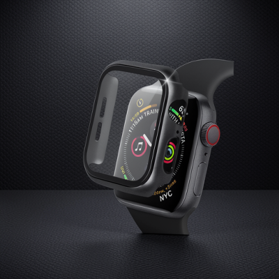 Apple Watch 42mm Camlı Kasa Ekran Koruyucu - Siyah