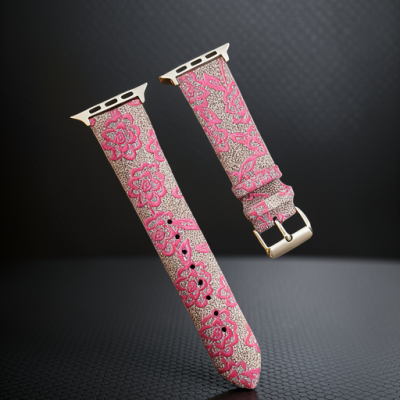 Apple Watch 42mm Creeper Desenli Kordon - Pembe