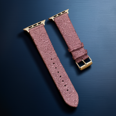 Apple Watch 42mm Creeper Desenli Kordon - Rose Gold
