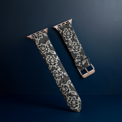 Apple Watch 42mm Creeper Desenli Kordon - Siyah