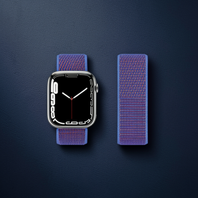 Apple Watch 42mm Hasırlı Cırtcırtlı Kordon - Mor