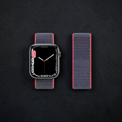 Apple Watch 42mm Hasırlı Cırtcırtlı Kordon - Pembe