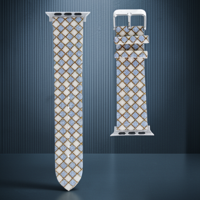 Apple Watch 42mm Karo Motif Kordon - Lila