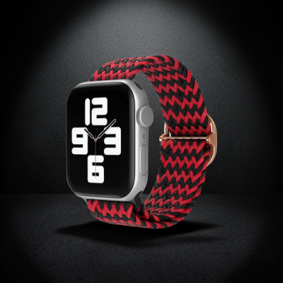 Apple Watch 42mm Kordon - Zigzag Kırmızı-siyah
