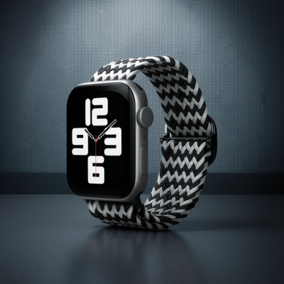 Apple Watch 42mm Kordon - Zigzag Siyah-beyaz