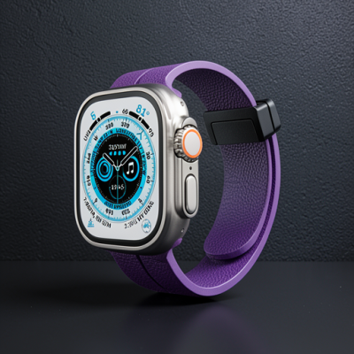 Apple Watch 42mm Kr412 Elegance Stylısh Kordon (saat Değildir) - Derin Mor