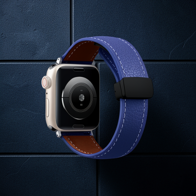 Apple Watch 42mm Kr414 Daks Deri Kordon (saat Değildir) - Lacivert