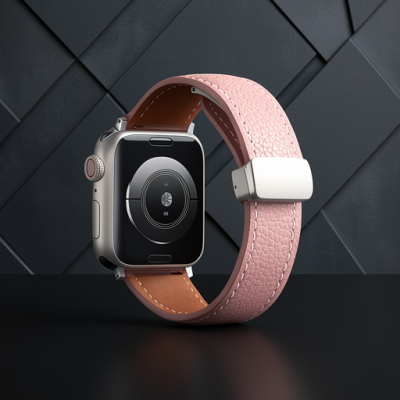 Apple Watch 42mm Kr414 Daks Deri Kordon (saat Değildir) - Pembe