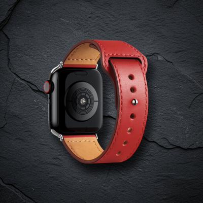 Apple Watch 42mm Kr415 Luaz Deri Kordon (saat Değildir) - Kırmızı