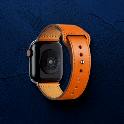 Apple Watch 42mm Kr415 Luaz Deri Kordon (saat Değildir) - Turuncu