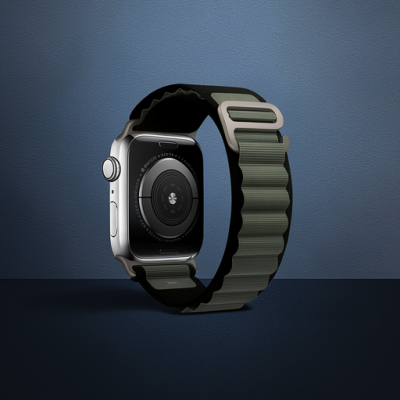 Apple Watch 42mm Mountain Kordon - Siyah-yeşil