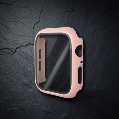 Apple Watch 44mm Camlı Kasa Ekran Koruyucu - Pembe