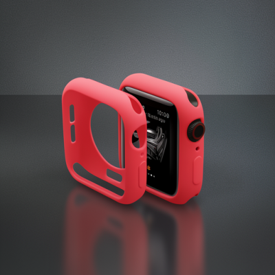Apple Watch 44mm Silikon Alt Kasa - Kırmızı