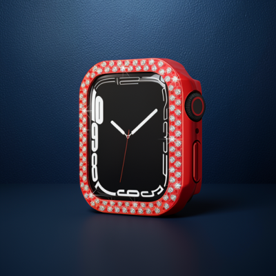 Apple Watch 44mm Taşlı Kasa - Kırmızı