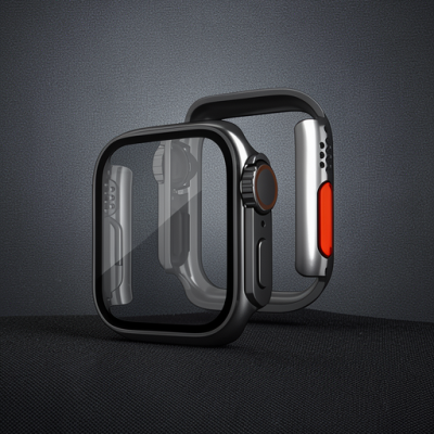 Apple Watch 44mm Watch 49mm Kasa Dönüştürücü Ve Ekran Koruyucu - Siyah